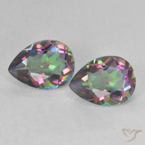 Gemme di Quarzo mistico Multicolore naturale da 2.27 ct, Forma a pera, VVS