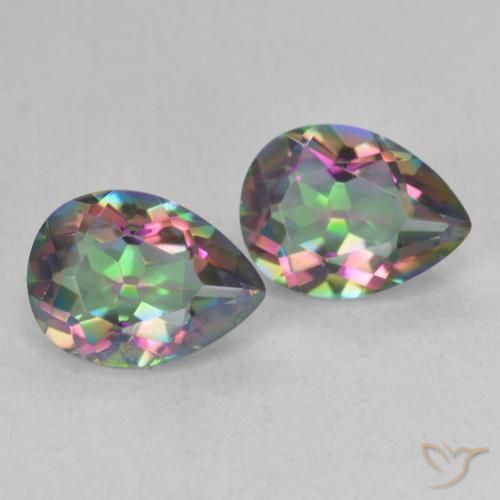 Gemme di Quarzo mistico Multicolore naturale da 2.27 ct, Forma a pera, VVS
