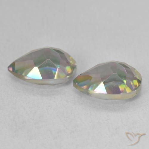 Gemme di Quarzo mistico Multicolore naturale da 2.27 ct, Forma a pera, VVS