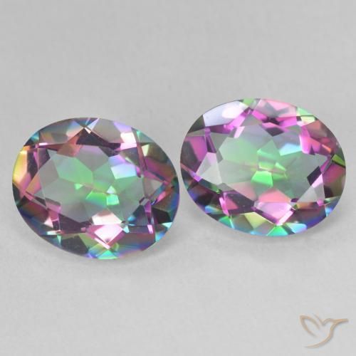 Gemme di Quarzo mistico Multicolore naturale da 6.11 ct, Ovale, VVS-VS