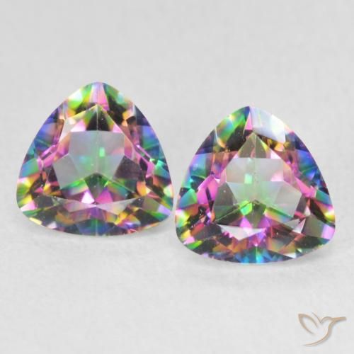 1.48ctw Naturale Multicolore Quarzo mistico, Taglio trillion, VVS-VS