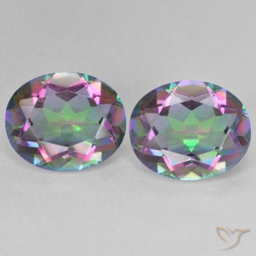 6.63ctw Naturale Multicolore Quarzo mistico, Ovale, VVS-VS