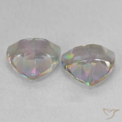 Gemme di Quarzo mistico Multicolore naturale da 1.47 ct, Taglio trillion, VVS-VS
