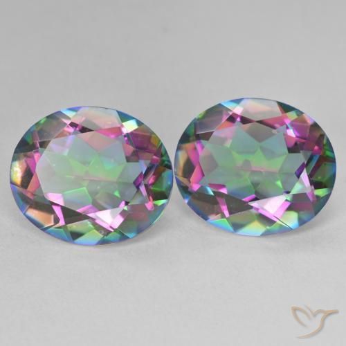 Gemme di Quarzo mistico Multicolore naturale da 10.86 ct, Ovale, VVS-VS
