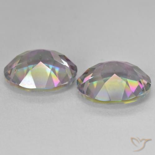 Gemme di Quarzo mistico Multicolore naturale da 10.86 ct, Ovale, VVS-VS