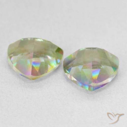 Gemme di Quarzo mistico Multicolore naturale da 1.52 ct, Taglio trillion, VVS-VS