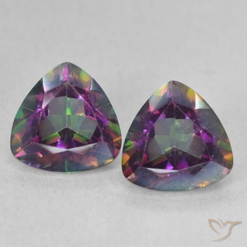 1.51ctw Naturale Multicolore Quarzo mistico, Taglio trillion, VVS-VS