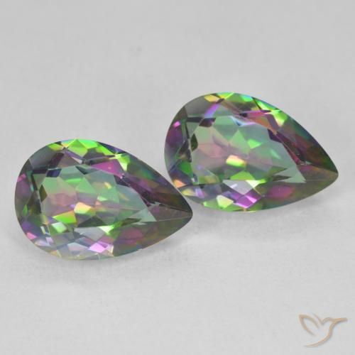 Gemme di Quarzo mistico Multicolore naturale da 5.87 ct, Forma a pera, VVS-VS