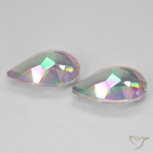 Gemme di Quarzo mistico Multicolore naturale da 5.87 ct, Forma a pera, VVS-VS