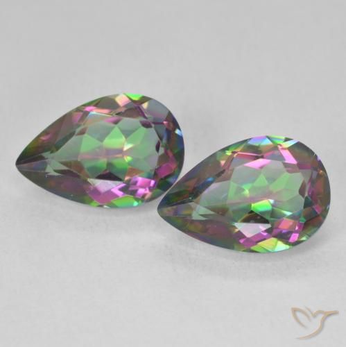 5.93ctw Naturale Multicolore Quarzo mistico, Forma a pera, VVS-VS