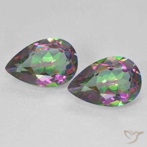 5.95ctw Naturale Multicolore Quarzo mistico, Forma a pera, VVS