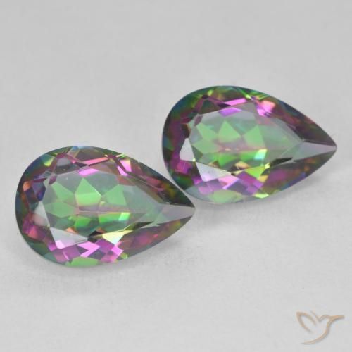 Gemme di Quarzo mistico Multicolore naturale da 5.95 ct, Forma a pera, VVS