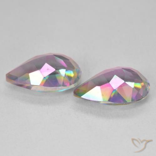 Gemme di Quarzo mistico Multicolore naturale da 5.95 ct, Forma a pera, VVS