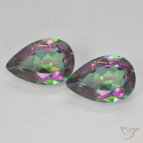 5.81ctw Naturale Multicolore Quarzo mistico, Forma a pera, VVS-VS