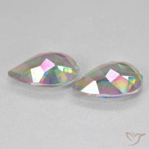 Gemme di Quarzo mistico Multicolore naturale da 5.81 ct, Forma a pera, VVS-VS