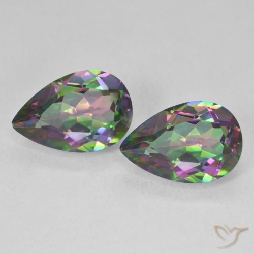 5.78ctw Naturale Multicolore Quarzo mistico, Forma a pera, VVS