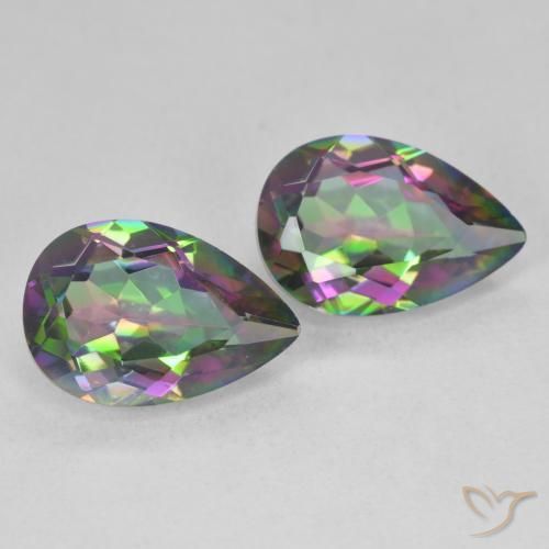 Gemme di Quarzo mistico Multicolore naturale da 5.78 ct, Forma a pera, VVS