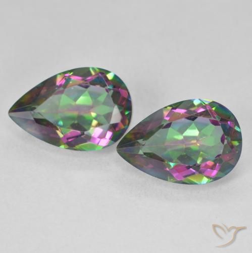 6.09ctw Naturale Multicolore Quarzo mistico, Forma a pera, VVS