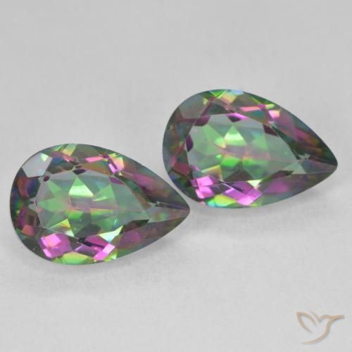 Gemme di Quarzo mistico Multicolore naturale da 6.09 ct, Forma a pera, VVS