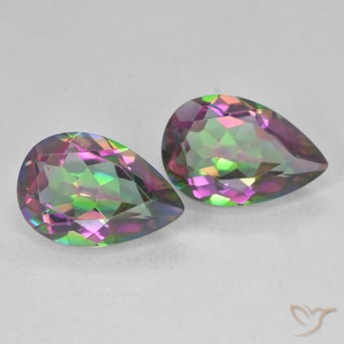 Gemme di Quarzo mistico Multicolore naturale da 5.95 ct, Forma a pera, VVS