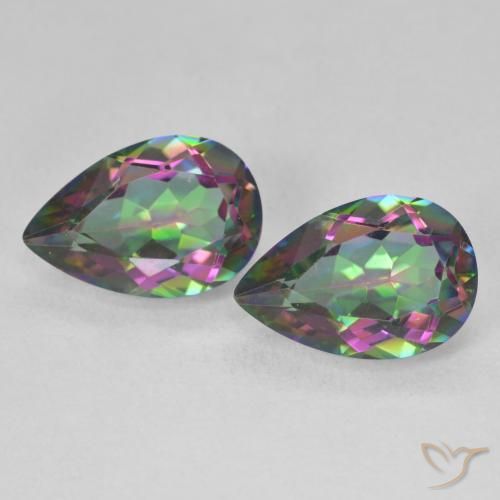 5.82ctw Naturale Multicolore Quarzo mistico, Forma a pera, VVS