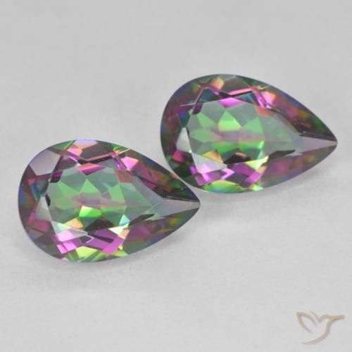 Gemme di Quarzo mistico Multicolore naturale da 5.82 ct, Forma a pera, VVS