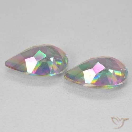 Gemme di Quarzo mistico Multicolore naturale da 5.79 ct, Forma a pera, VVS-VS