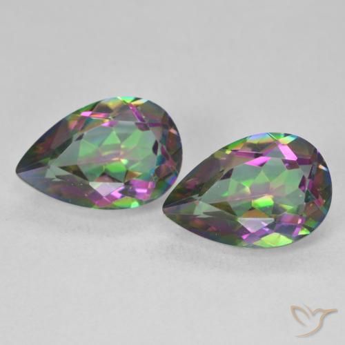 6.02ctw Naturale Multicolore Quarzo mistico, Forma a pera, VVS-VS