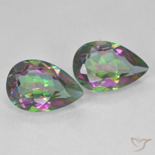 Gemme di Quarzo mistico Multicolore naturale da 6.02 ct, Forma a pera, VVS-VS