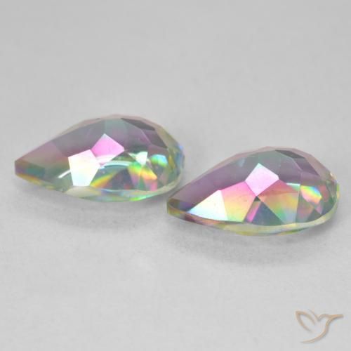 Gemme di Quarzo mistico Multicolore naturale da 6.02 ct, Forma a pera, VVS-VS