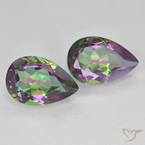 Gemme di Quarzo mistico Multicolore naturale da 6.03 ct, Forma a pera, VVS-VS