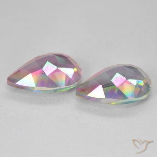Gemme di Quarzo mistico Multicolore naturale da 6.03 ct, Forma a pera, VVS-VS