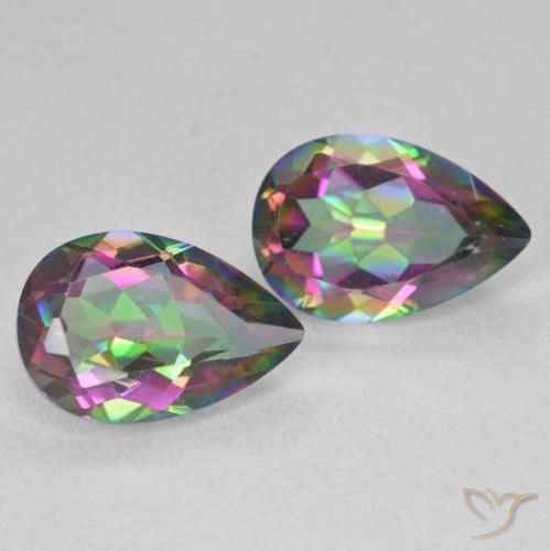 Gemme di Quarzo mistico Multicolore naturale da 5.73 ct, Forma a pera, VVS-VS