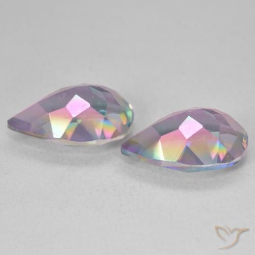 Gemme di Quarzo mistico Multicolore naturale da 5.73 ct, Forma a pera, VVS-VS