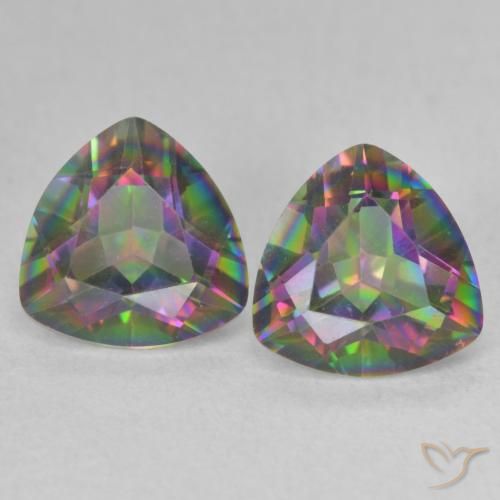 2.26ctw Naturale Multicolore Quarzo mistico, Taglio trillion, VVS