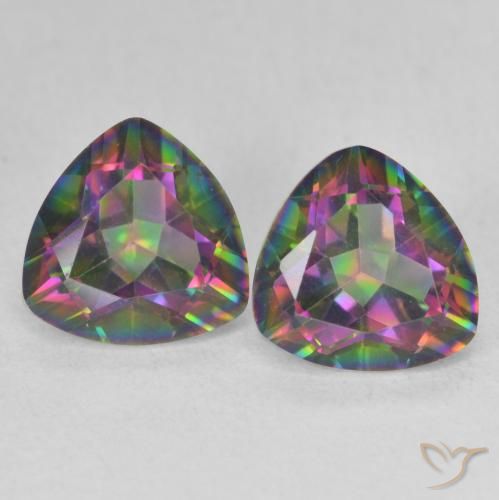 2.21ctw Naturale Multicolore Quarzo mistico, Taglio trillion, VVS