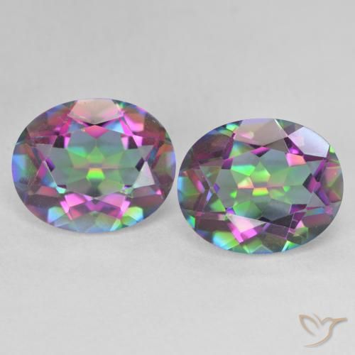 Gemme di Quarzo mistico Multicolore naturale da 6.87 ct, Ovale, VVS