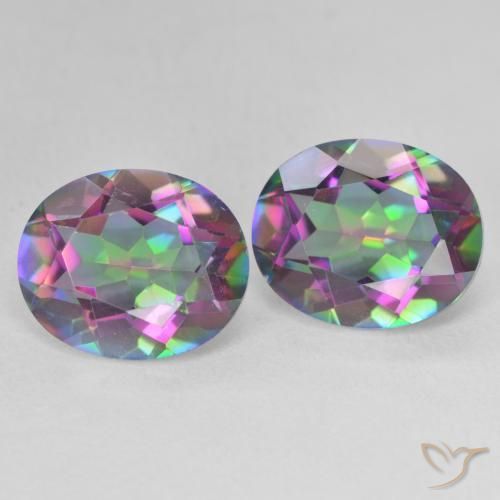 Gemme di Quarzo mistico Multicolore naturale da 6.87 ct, Ovale, VVS