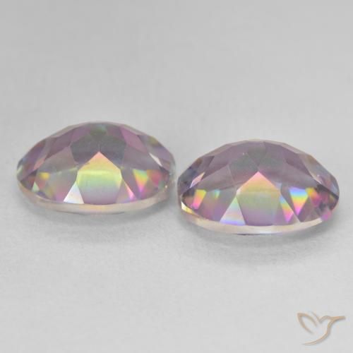 Gemme di Quarzo mistico Multicolore naturale da 6.87 ct, Ovale, VVS