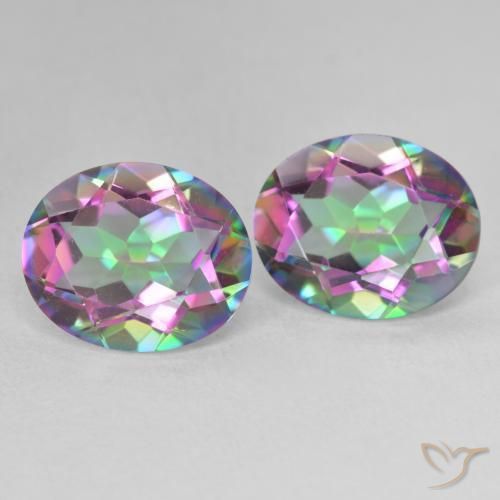 Gemme di Quarzo mistico Multicolore naturale da 6.41 ct, Ovale, VVS