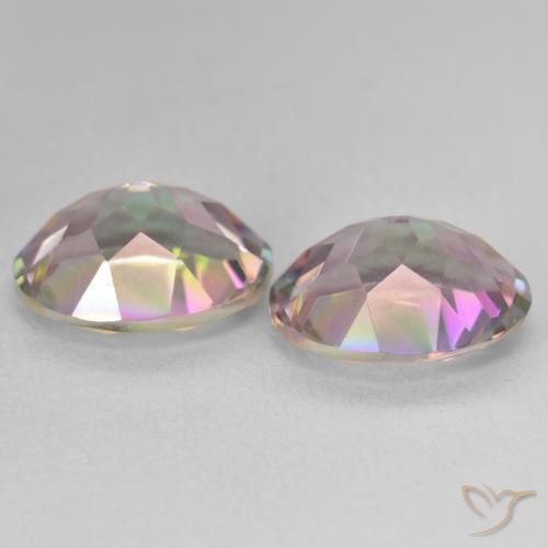 Gemme di Quarzo mistico Multicolore naturale da 6.41 ct, Ovale, VVS