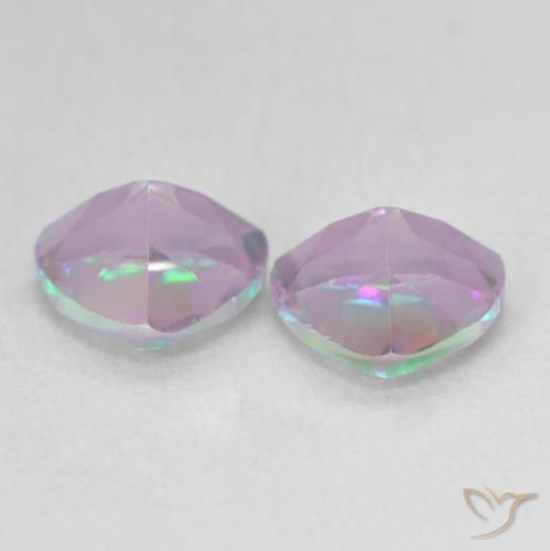 Gemme di Quarzo mistico Multicolore naturale da 1.37 ct, Taglio trillion, VVS