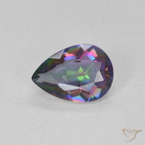 0.61ct Naturale Multicolore Quarzo mistico, Forma a pera, VVS-VS