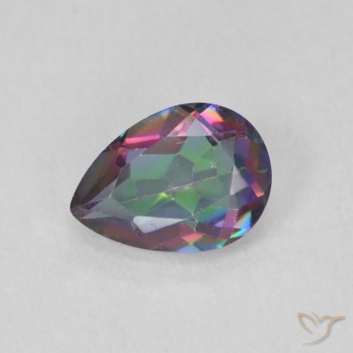 0.65ct Naturale Multicolore Quarzo mistico, Forma a pera, VVS-VS