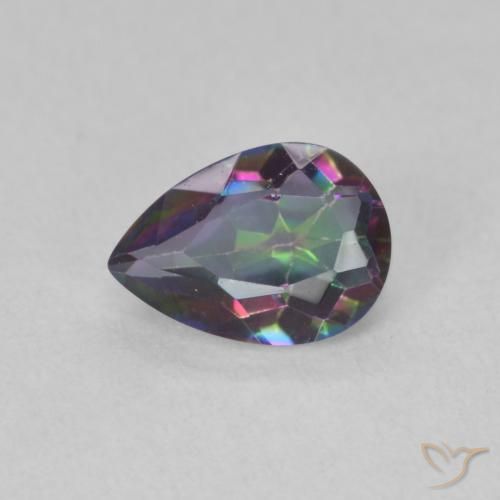 0.66ct Naturale Multicolore Quarzo mistico, Forma a pera, VVS-VS