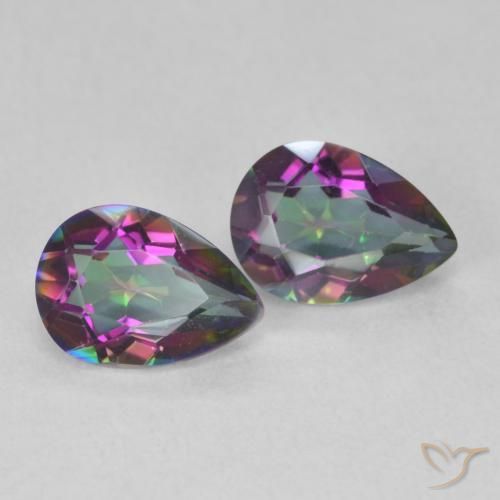 Gemme di Quarzo mistico Multicolore naturale da 1.26 ct, Forma a pera, VS