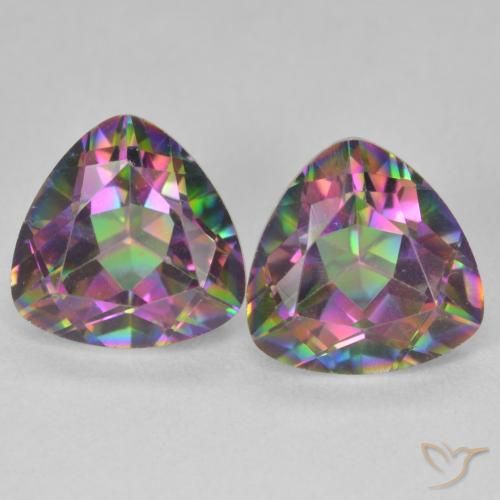 5.02ctw Naturale Multicolore Quarzo mistico, Taglio trillion, VVS-VS