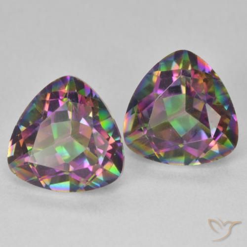 Gemme di Quarzo mistico Multicolore naturale da 5.02 ct, Taglio trillion, VVS-VS