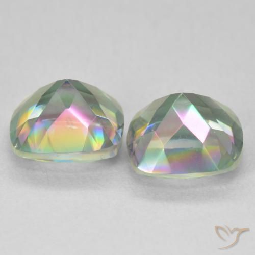 Gemme di Quarzo mistico Multicolore naturale da 2.80 ct, Cuscino, VVS