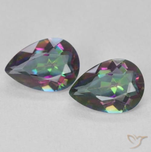1.26ctw Naturale Multicolore Quarzo mistico, Forma a pera, VVS